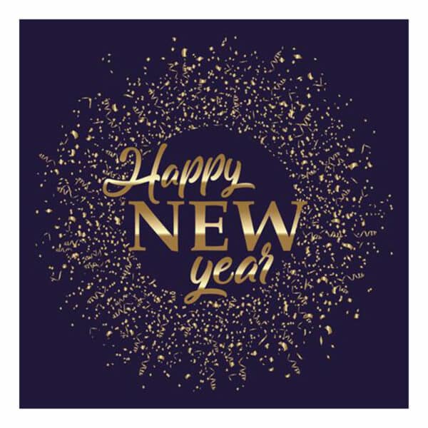 Servetten "Happy New Year" 25x25cm, 20st