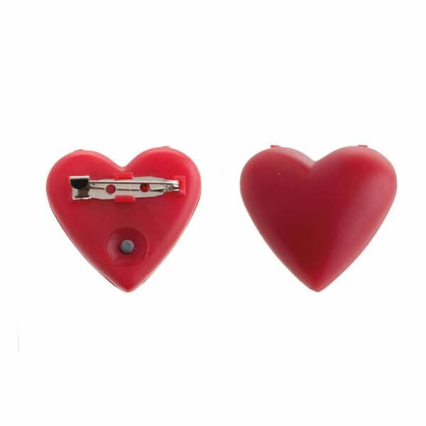 Broche hartje rood met lampje