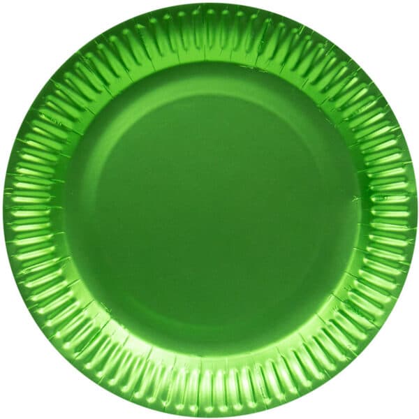 Groene Metallic Mat Borden 23 cm - 8 stuks