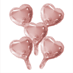 Folieballonnen hartjes set Rose gold (5 stuks)