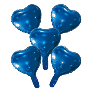 Folieballonnen hartjes set donker blauw (5 stuks)