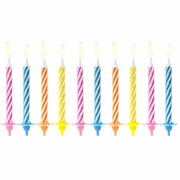 Taartkaarsjes verjaardag set  10st.