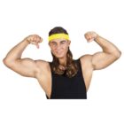Hoofdband geel met bruine haren Hoofdband geel met bruine haren