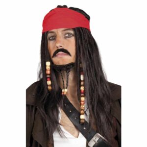 Pruik Tobias met bandana, snor en baard Pruik Tobias met bandana, snor en baard