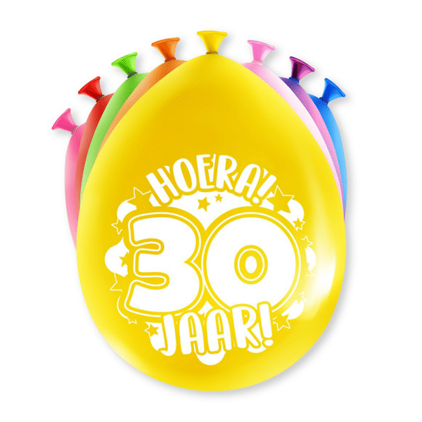 Ballonnen Happy Party 30 jaar (8 stuks)