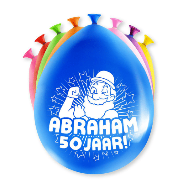 Ballonnen Happy Party Abraham 50 jaar (8 stuks)