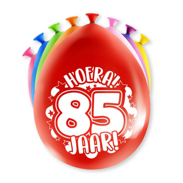 Ballonnen Happy Party 85 jaar (8 stuks)