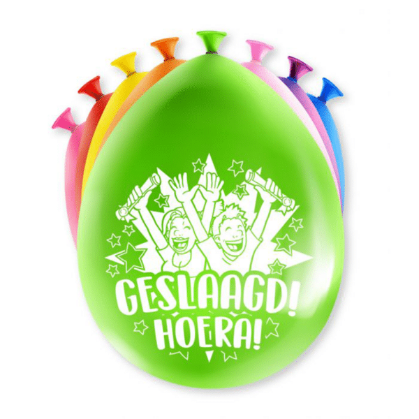 Ballonnen Happy Party Geslaagd (8 stuks)