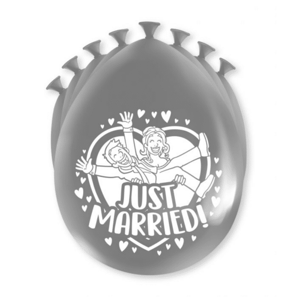 Ballonnen Just Married (8 stuks)