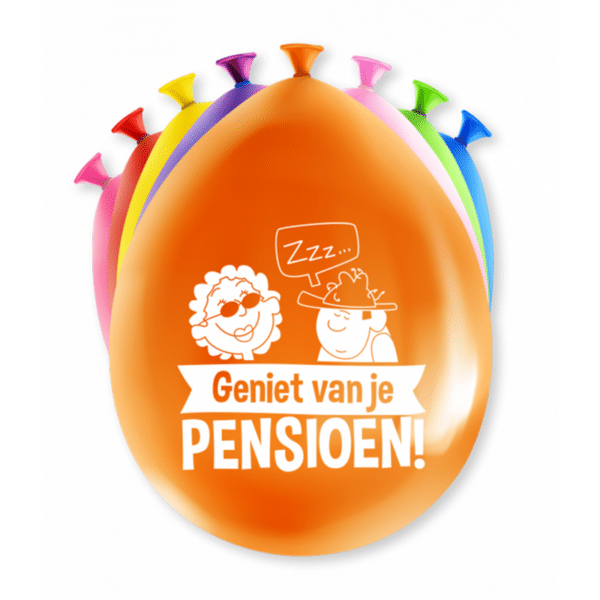 Ballonnen Happy Party Pensioen (8 stuks)