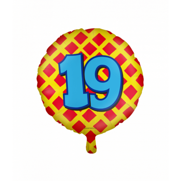 Folieballon Happy Party 19 jaar (45 cm)