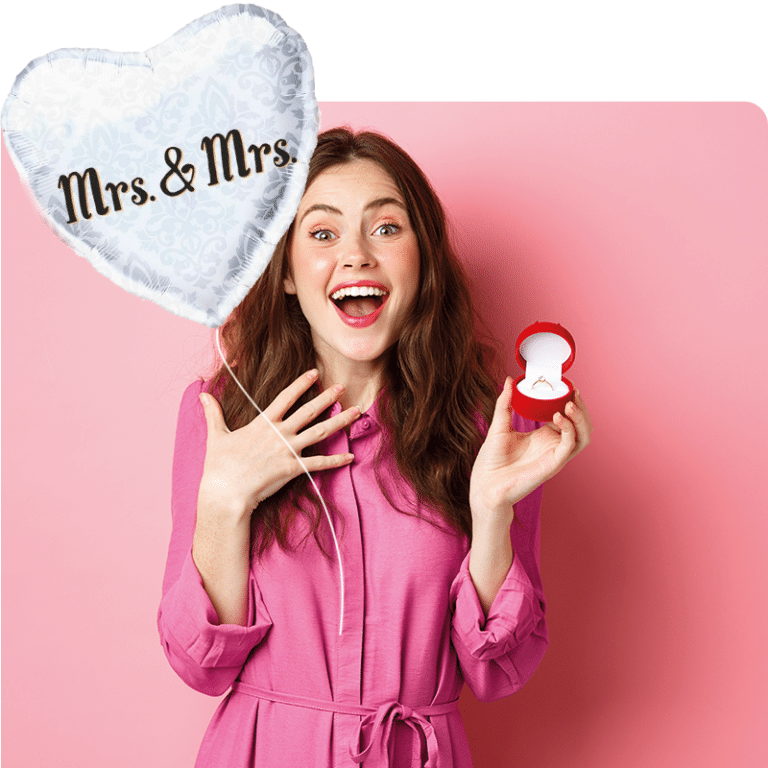 Huwelijk ballon versturen