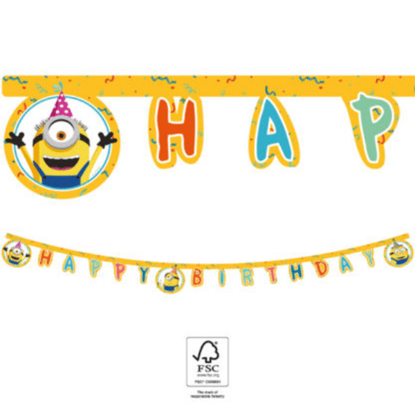 Minions - Letterslinger FSC Happy Birthday (230 cm)
