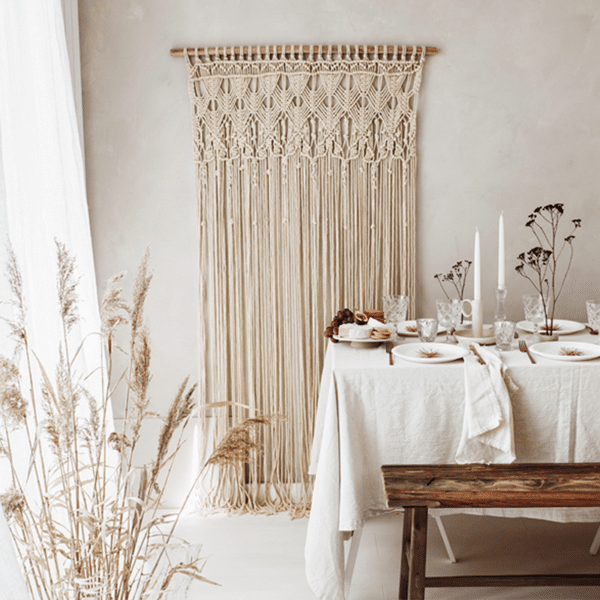 Macrame, off-white, 94.5 x 171 cm