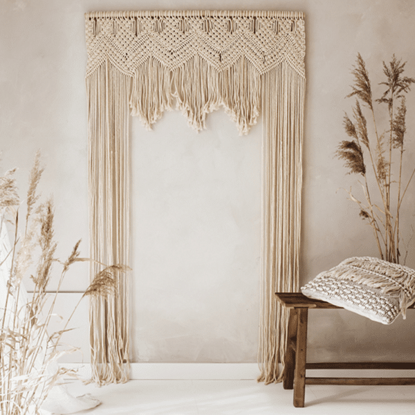 Macrame, off-white, 104 x 182 cm