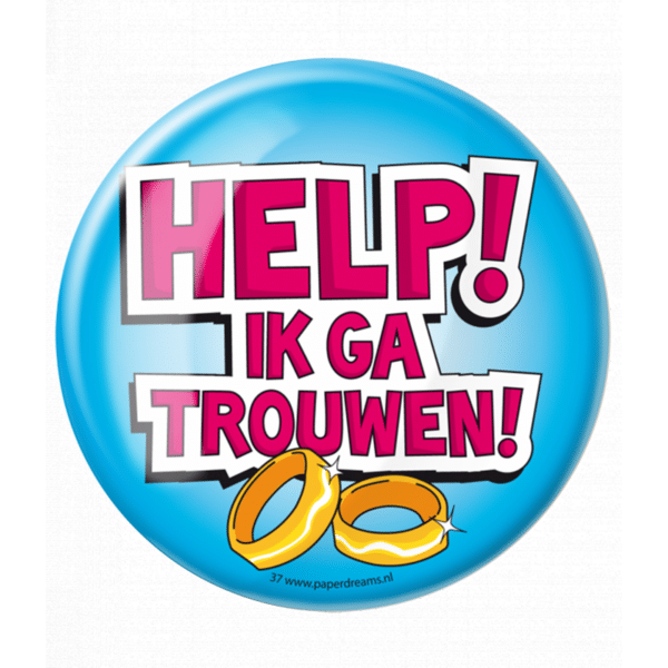Button Help ik ga trouwen (10 cm)