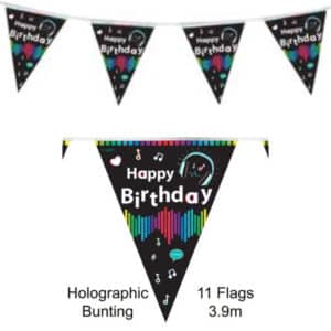 Vlaggenlijn Happy Birthday muziek - 3,9 m