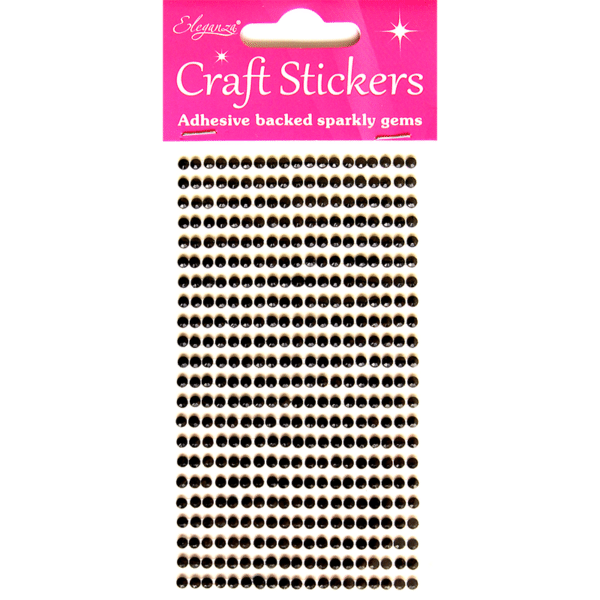 Stickers Diamantjes Zwart (per vel) 3mm