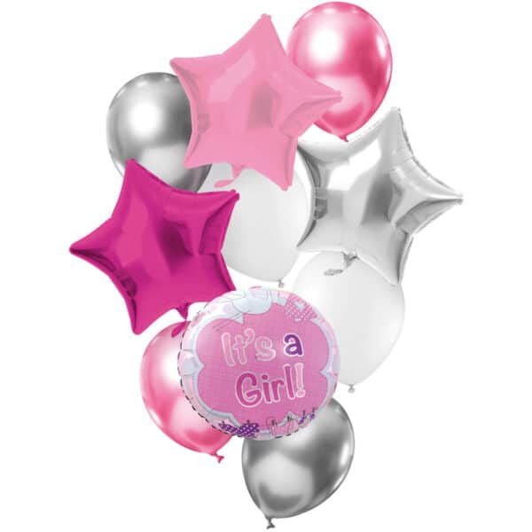 Ballonnen Set It's a Girl! Roze - 10 stuks
