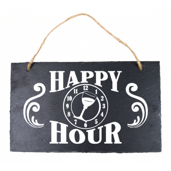 Wandbord Leisteen - Happy Hour