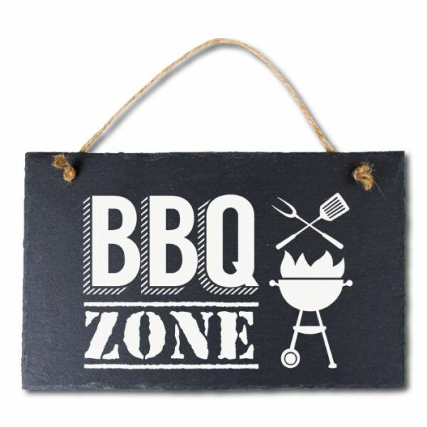 Wandbord Leisteen - BBQ zone