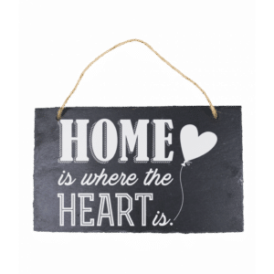 Wandbord Leisteen - Home is where the heart is