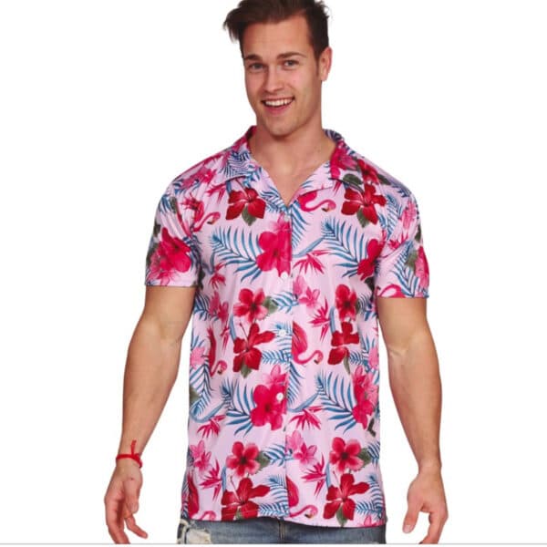 Hawaii Aloha Shirt Flamingo Roze