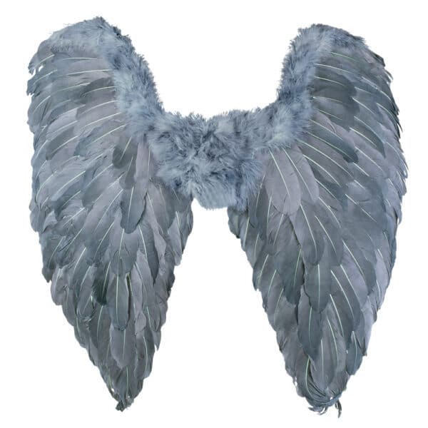 Fallen angel vleugels gevouwen Zilvergrijs (65 x 65 cm)