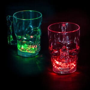 Oplichtend plastic drinkglas Schedel (400 ml) - 1 stuks