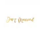 Just Married - Papieren Letterbanner Goud - 0.91 m