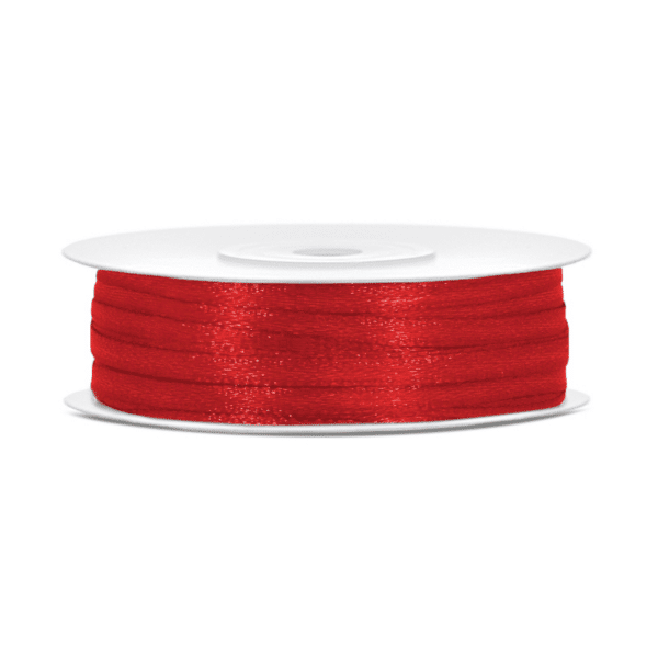 Satijn lint Rood 3mm/rol 50m