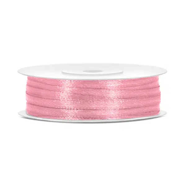 Satijn lint roze 3mm/rol 50m