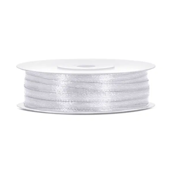 Satijn lint Wit 3mm/rol 50m