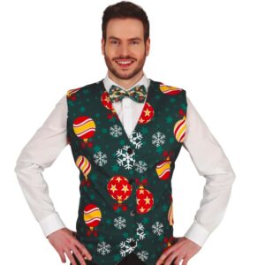 Gilet groen kerstballen