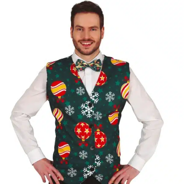 Gilet groen kerstballen