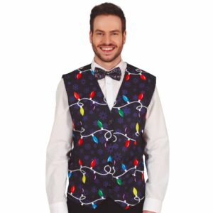 Gilet blauw/ zwart kerstlampjes