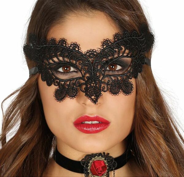 Masker Vlinder Embroidered - zwart