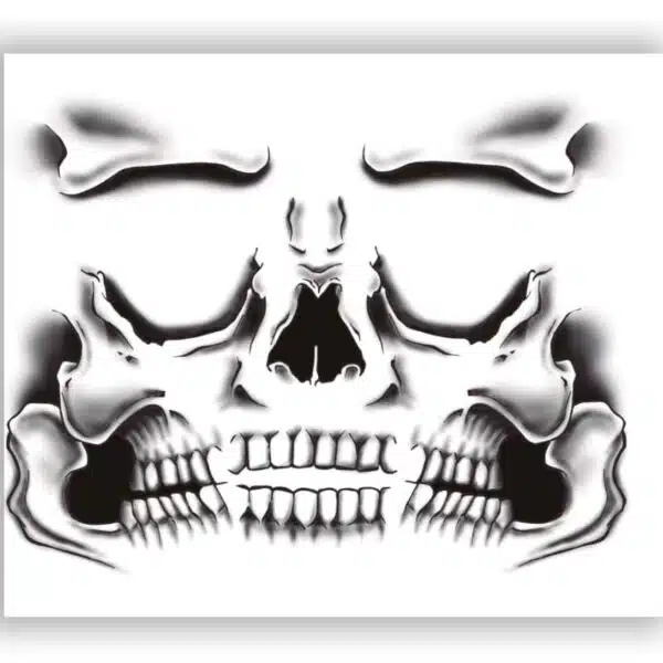 Halloween Skeleton Face Tattoo - 30 x 14 cm