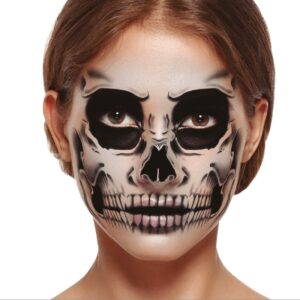 Halloween Skeleton Face Tattoo - 30 x 14 cm