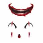Halloween Clown Face Tattoo - 30 x 14 cm