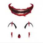 Halloween Clown Face Tattoo - 30 x 14 cm