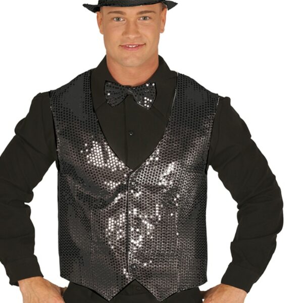 Gilet Pailletten Zwart - heren