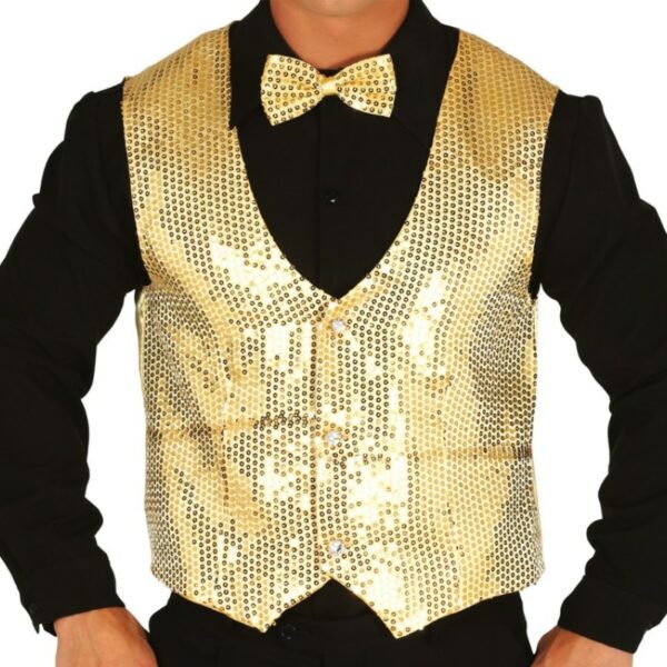 Gilet Pailletten Goud - heren