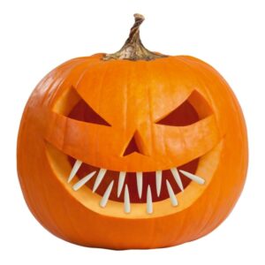 Halloween - Pompoen decoratie kit tanden - 12 stuks