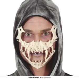 Half Masker Skelet met hoektanden - pvc