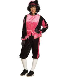 Pieten pak Zwart / Roze - Volwassen