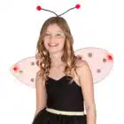 Set Lieveheersbeestje (tiara en vleugels)