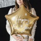 Folieballon Gouden Ster Happy New Year 45 cm
