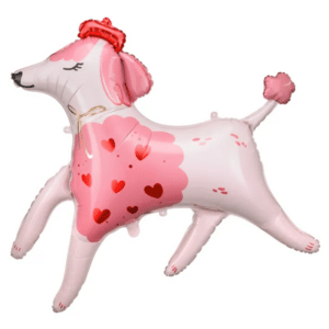 Folieballon Roze Poedel - 119 x 108 cm