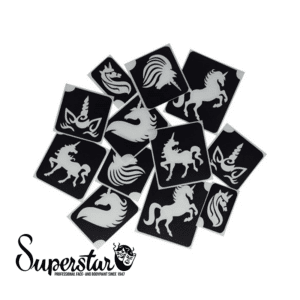 Superstar - Glitter tattoo Sjablonen Unicorn (12 stuks)